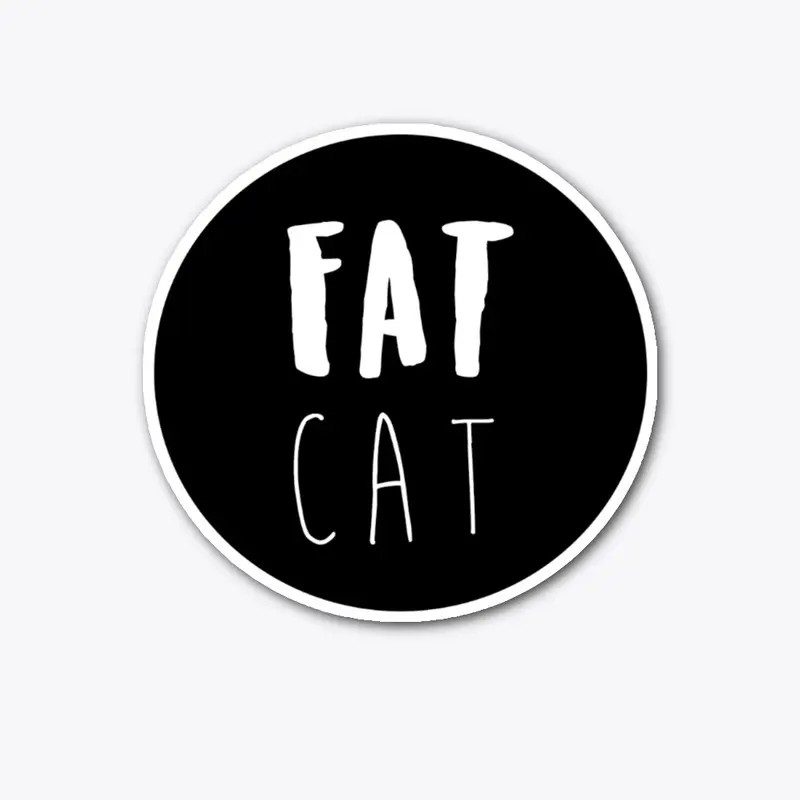 Fat Cat Beats Sticker BW